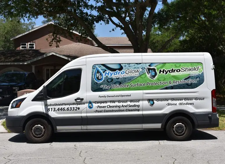 HydroGlow Cleaning and Floor Care service truck