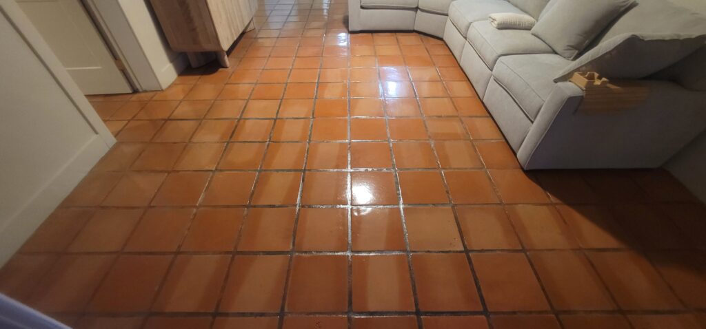 Saltillo tile floor restoration in Tampa Bay