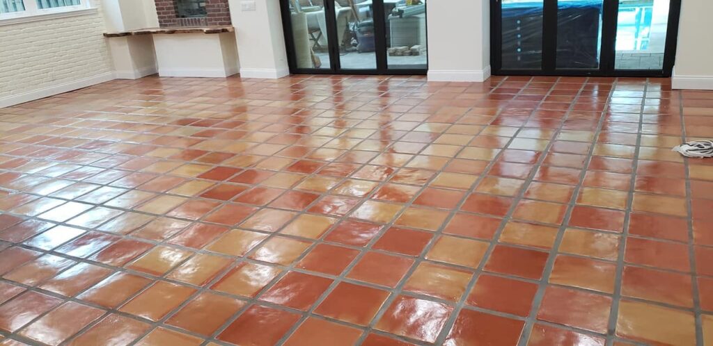 Restored Saltillo tile floor in Tampa Bay