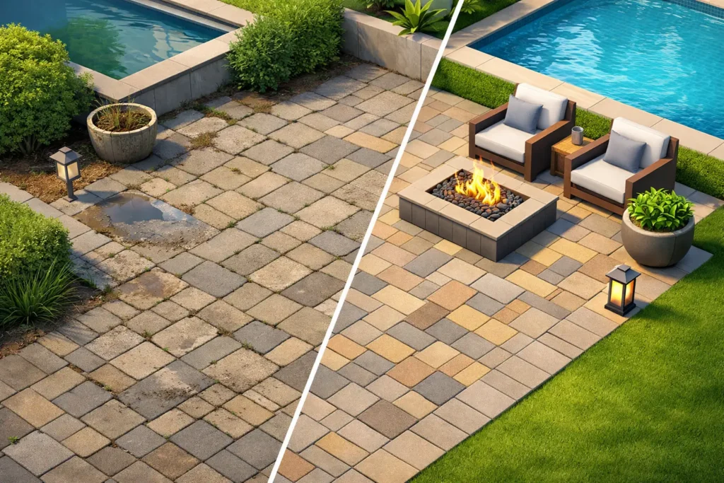 Before and After Paver Restoration in Tampa Bay: What Really Changes