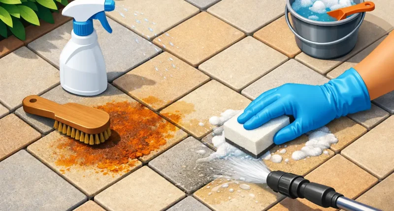 How to Remove Rust Stains From Pavers Safely